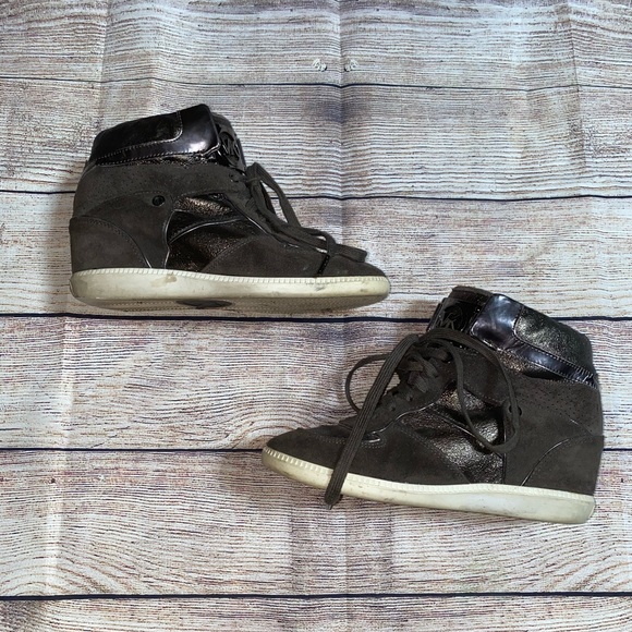 Michael Kors Suede and Metallic High Top Sneakers - Picture 2 of 8
